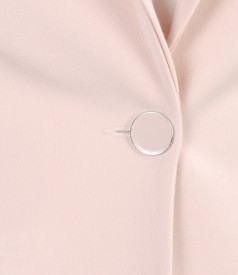 Elastic fabric office jacket with metallic zippers