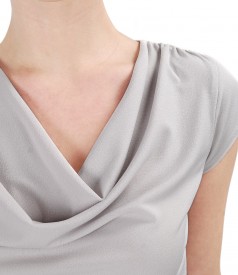 Jersey t-shirt with folds