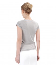 Jersey t-shirt with folds