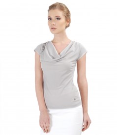 Jersey t-shirt with folds