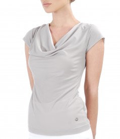 Jersey t-shirt with folds