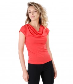 Jersey t-shirt with folds