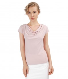 Jersey t-shirt with folds