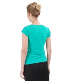 Jersey t-shirt with folds