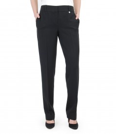 Elastic fabric office trousers with pockets