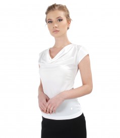 Jersey t-shirt with folds