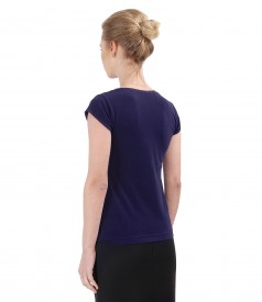 Jersey t-shirt with folds