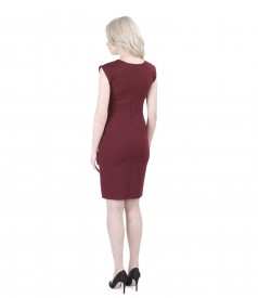 Brown thick elastic jersey dress