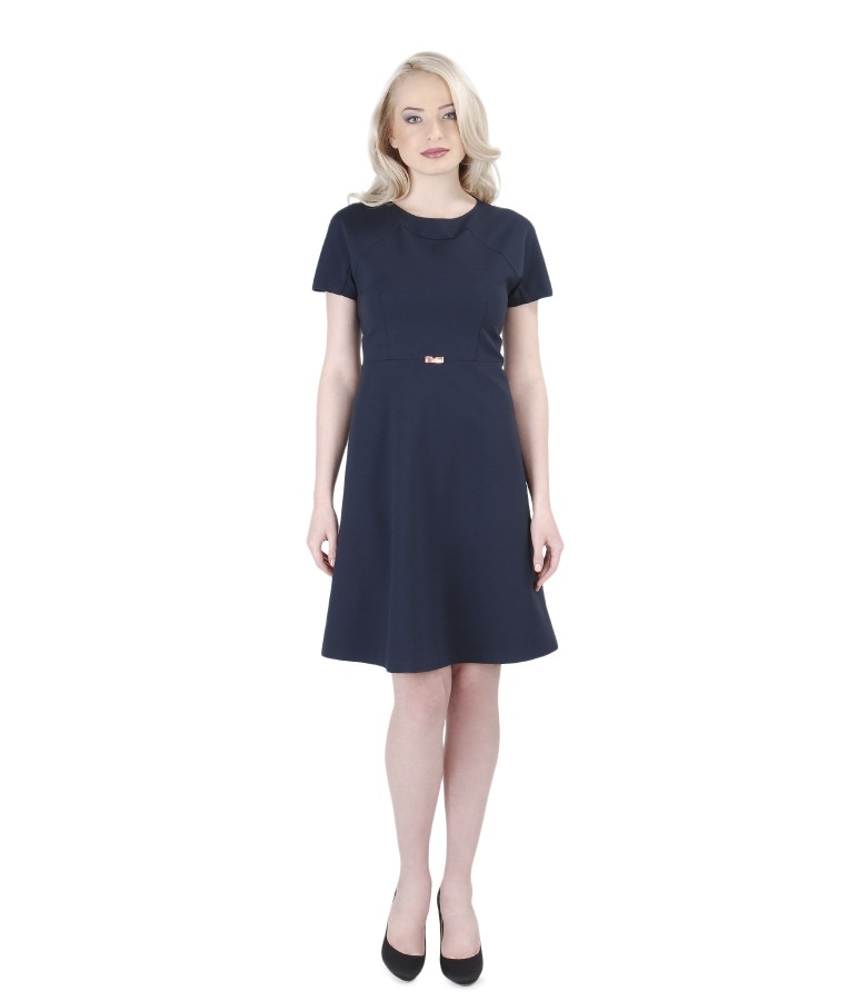 Flaring dress from thick elastic jersey