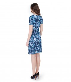 Printed jersey dress with folds