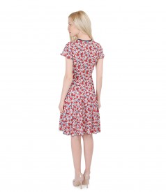 Printed jersey dress with frill