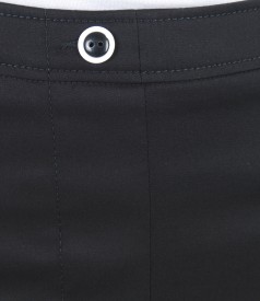 Elastic cotton black skirt