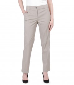 Elastic cotton trousers with pockets