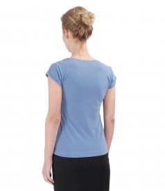Jersey t-shirt with folds
