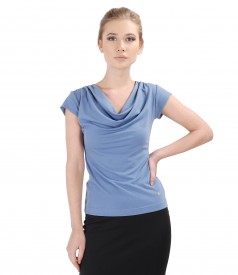 Jersey t-shirt with folds