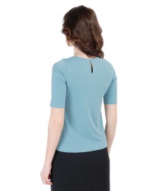 Jersey blouse with folds