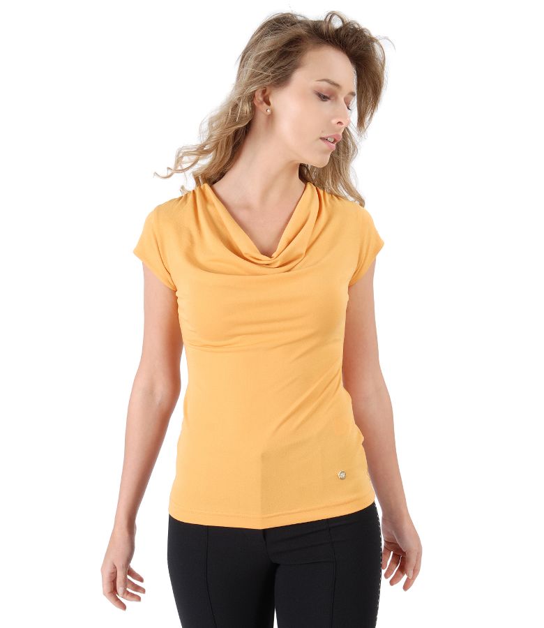 Jersey t-shirt with folds