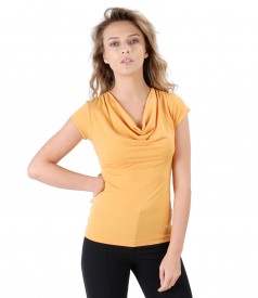 Jersey t-shirt with folds