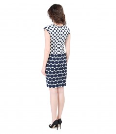 Elastic cotton dress embossed with dots