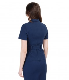 Elastic cotton office jacket with cord