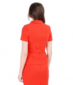 Elastic cotton office jacket with cord