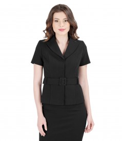 Elastic cotton office jacket with cord