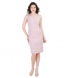 Dress with elastic brocade cotton
