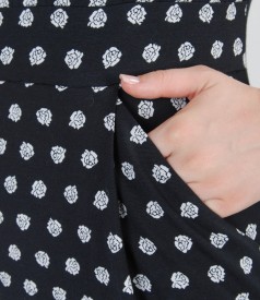 Dress in stretch cotton-blend floral jacquard