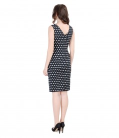 Dress in stretch cotton-blend floral jacquard