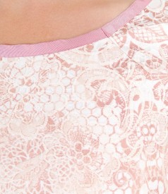 Brocade cotton dress with floral patterns