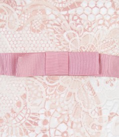 Brocade cotton dress with floral patterns