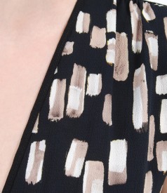 Asymmetrical dress from textured elastic jersey