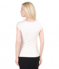 Jersey t-shirt with cap sleeves