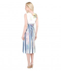 Printed jersey skirt with knot on bust