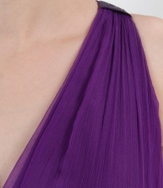 Short evening silk dress
