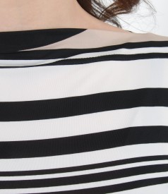 Elastic jersey printed dress