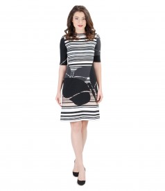 Elastic jersey printed dress