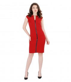 Elastic fabric dress with inserts