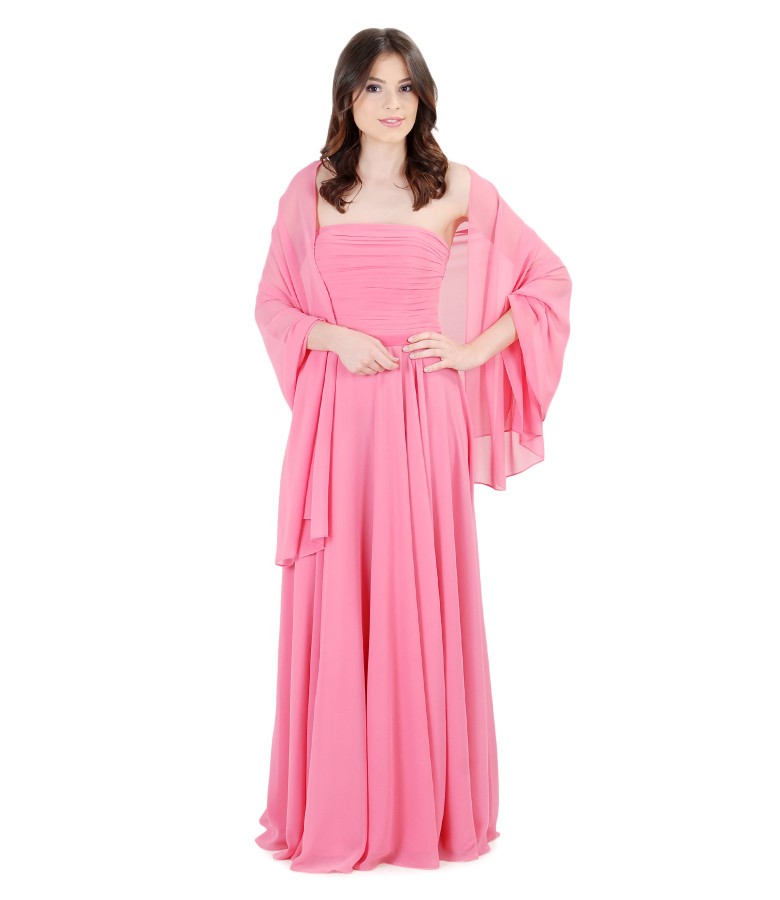 Long evening veil dress with veil wrap