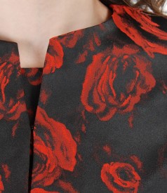 Elegant floral broc elastic satin jacket