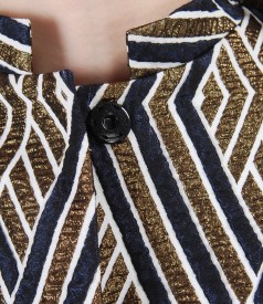 Elegant elastic brocade jacket with metal thread