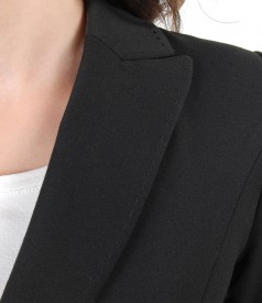 Office elastic fabric jacket with pockets
