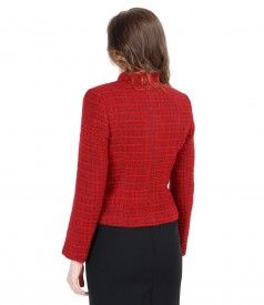 Elegant jacket with multicolored woolen loops