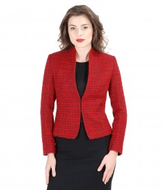 Elegant jacket with multicolored woolen loops