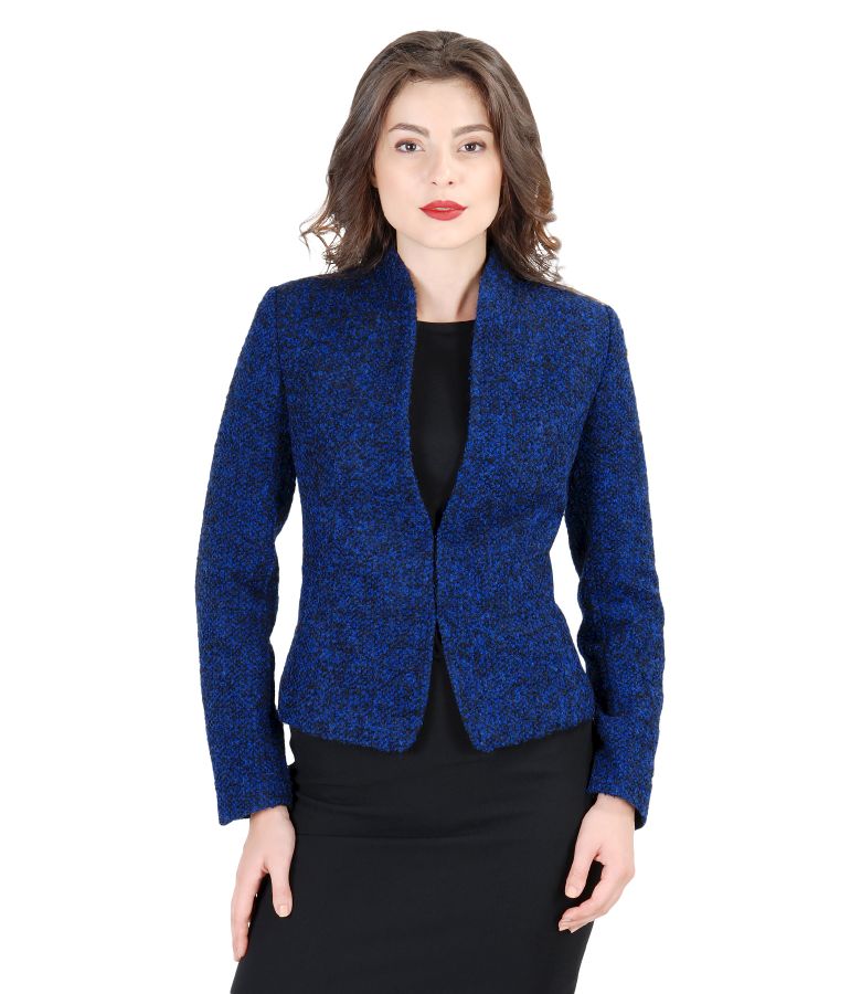 Elegant jacket with multicolored woolen loops