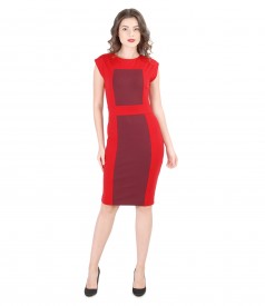 Thick elastic jersey dress with inserts