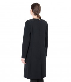 Black overcoat with trim and pockets