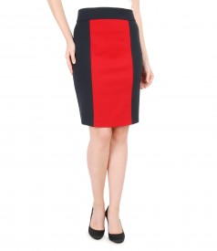 Thick elastic jersey skirt with inserts