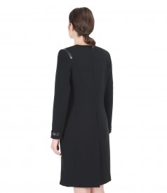Black overcoat with trim and pockets