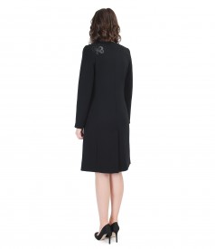 Overcoat and short trimed skirt outfit